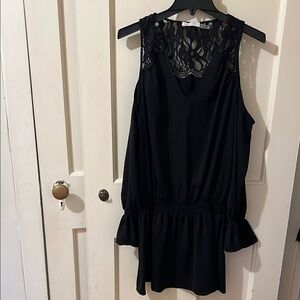 RAMY BROOK  Black Sleeveless Top with Lace Detail